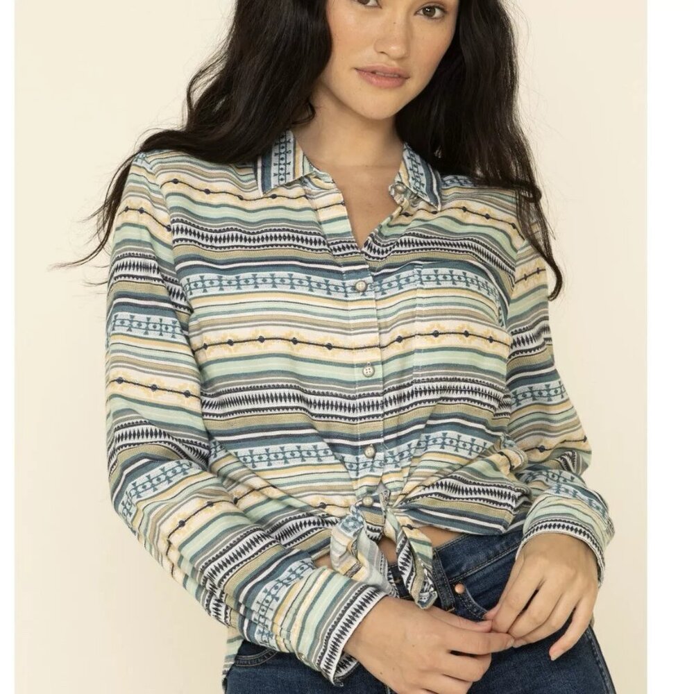 Ariat Sunny Serape Stripe Long Sleeve Button Down Shirt Size S/P